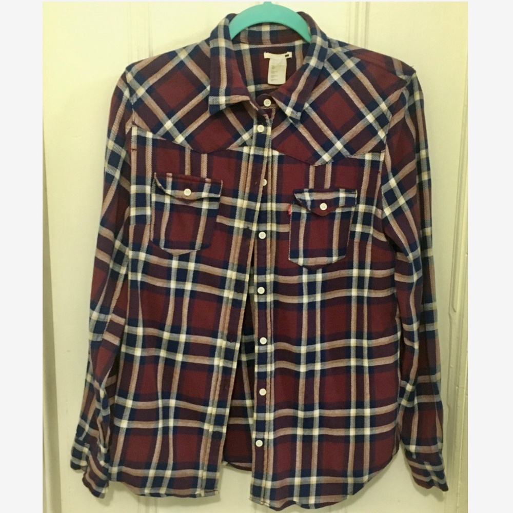 Levi's Plaid Western Flannel Shirt YEE HAW!